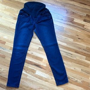 Medium Dark Wash Maternity Jeans.